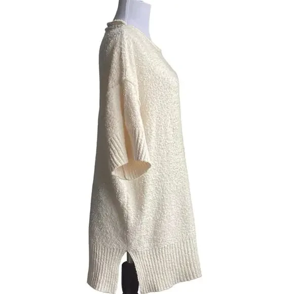 FREE‎ PEOPLE Boucle Knit Long Sweater Tunic Top Dress SZ XS Oversized Loose Boho - Picture 4 of 8